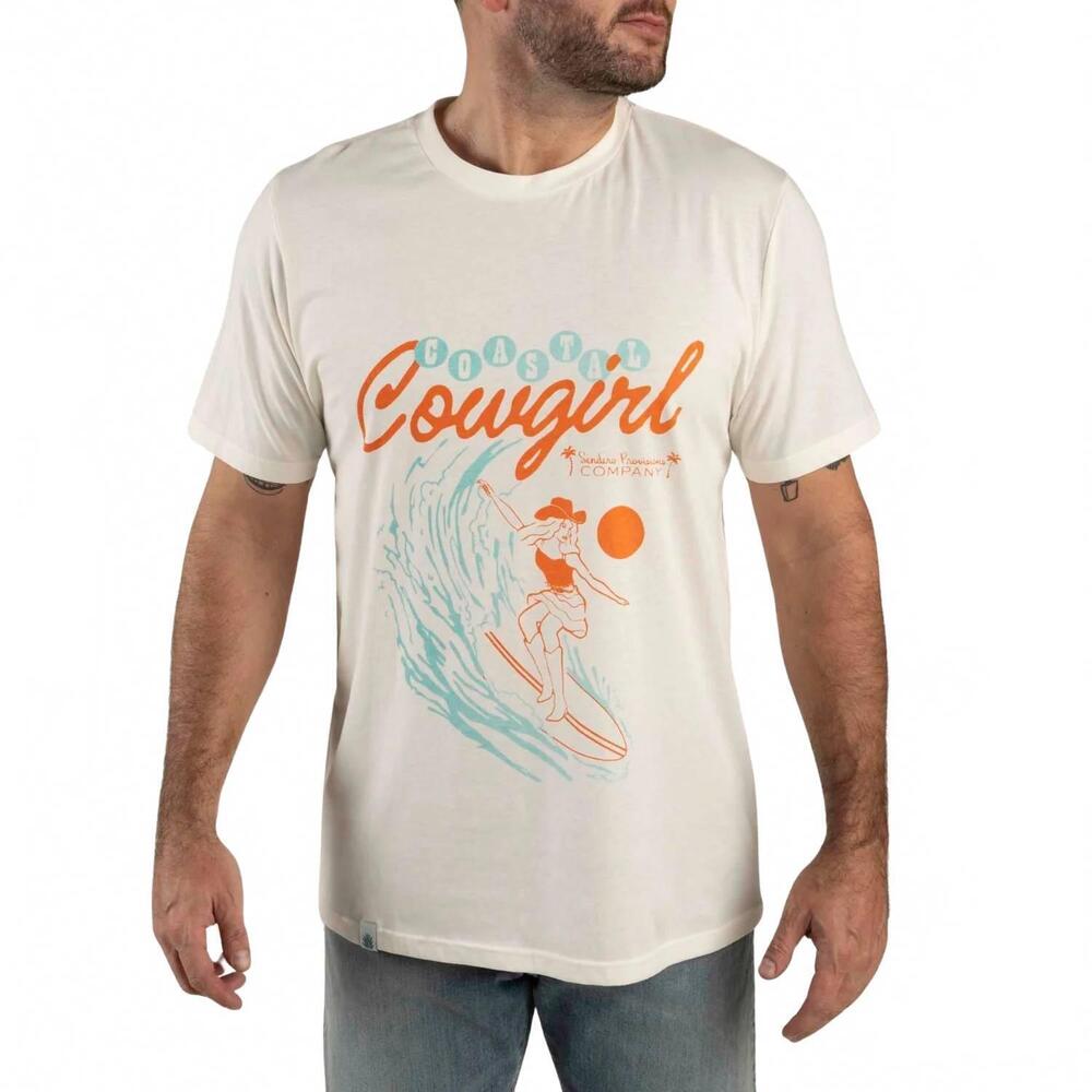 NEW SENDERO PROVISIONS CO. unisex coastal cowgirl t-shirt in vintage white